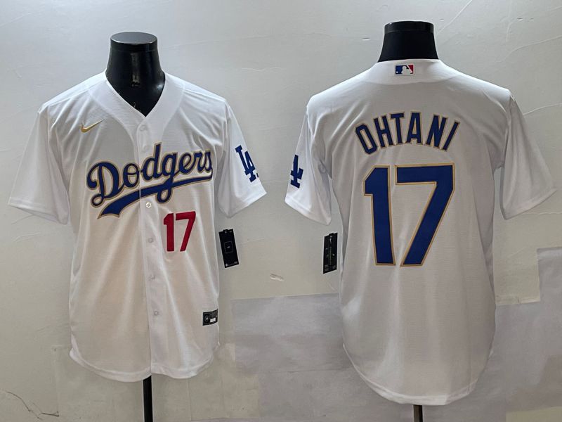 Men Los Angeles Dodgers #17 Ohtani White Blue Game 2025 Nike MLB Jersey style 4027->women mlb jersey->Women Jersey